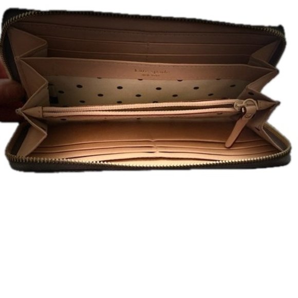 Kate Spade New York Wellesley Neda Long Continentl Saffino Leather Wallet Silver - Picture 5 of 8